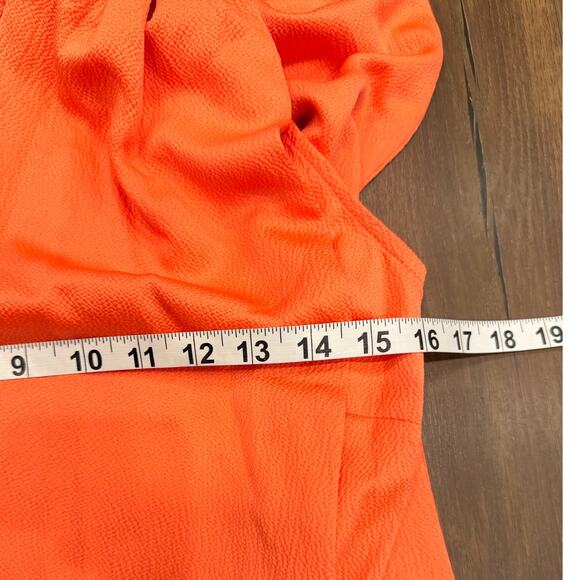 L’Academie One Shoulder Satin Mini Dress in Coral Orange XS NEW - Picture 8 of 8